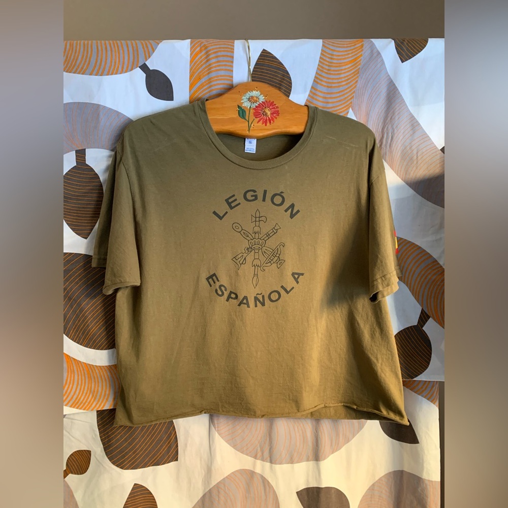 Spanish Legión Cropped Olive Drab T-Shirt Militaire Court XL